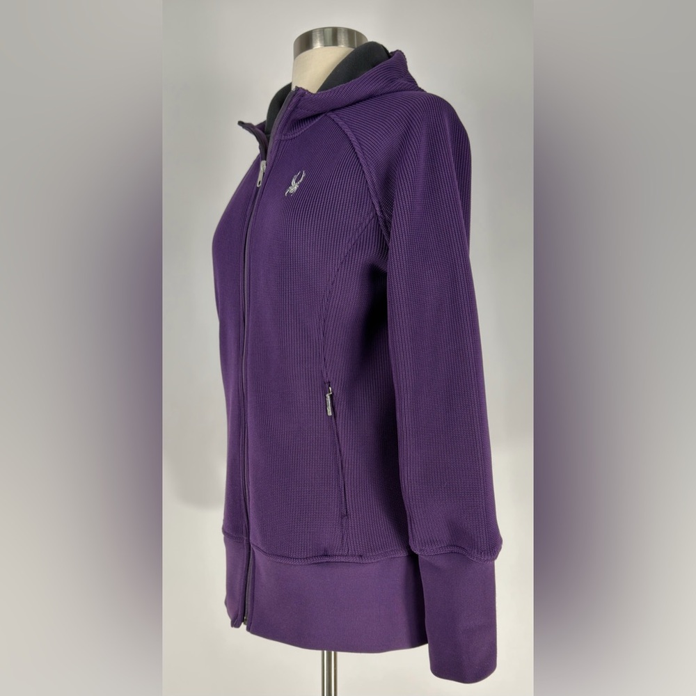 SPYDER Endure Core Sweater Women’s Jacket Purple Knit Fleece Full Zip Gorpcore L - Picture 4 of 12